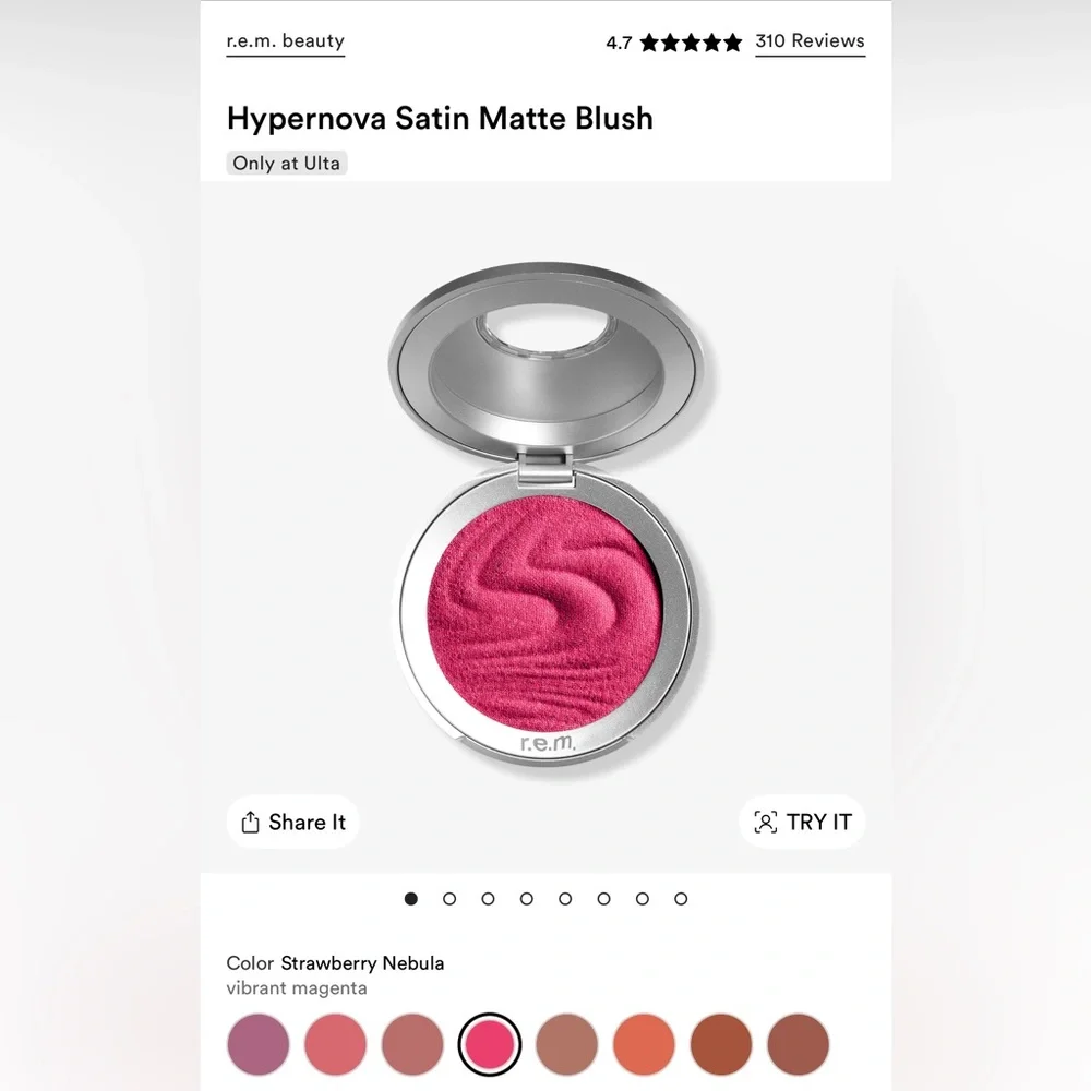 R.E.M. Beauty Hypernova Blush in Strawberry Nebula Vibrant Pink NWT